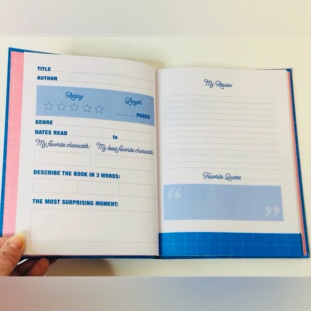 Books Are Magic Guided Hardcover Reading Journal Notebook Blue Cover New Unused